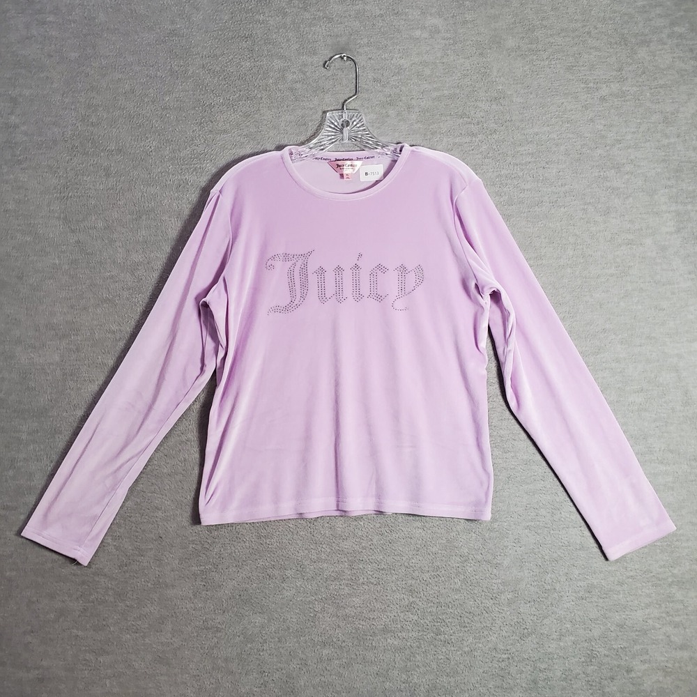 Juicy Couture Women Sleepwear XL Pink Logo Rhinestones Sleepshirt Pullover